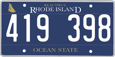 RI license plate 419398