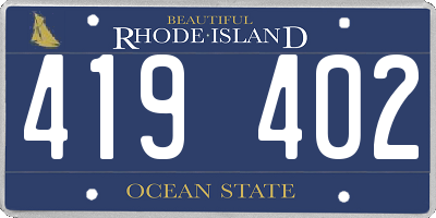 RI license plate 419402