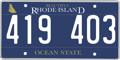 RI license plate 419403