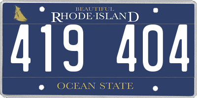 RI license plate 419404