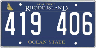 RI license plate 419406