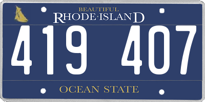 RI license plate 419407