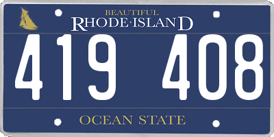 RI license plate 419408