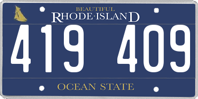 RI license plate 419409