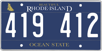 RI license plate 419412