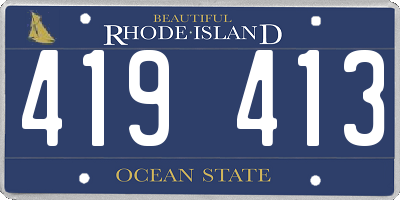 RI license plate 419413