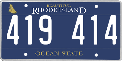 RI license plate 419414