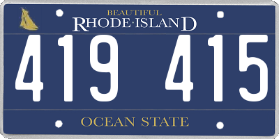 RI license plate 419415