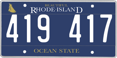 RI license plate 419417