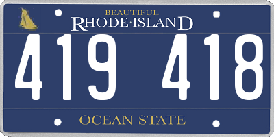 RI license plate 419418