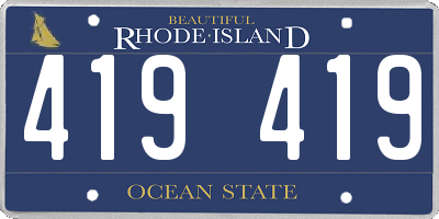 RI license plate 419419