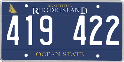 RI license plate 419422