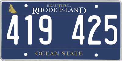 RI license plate 419425