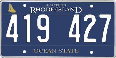 RI license plate 419427