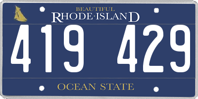 RI license plate 419429