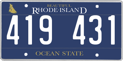 RI license plate 419431