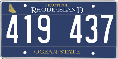 RI license plate 419437