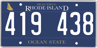 RI license plate 419438