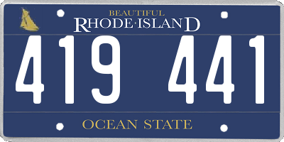 RI license plate 419441