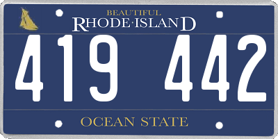 RI license plate 419442