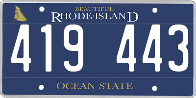RI license plate 419443