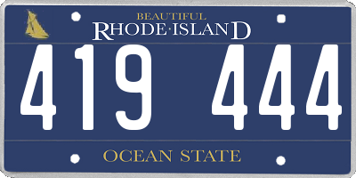 RI license plate 419444