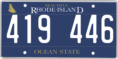 RI license plate 419446