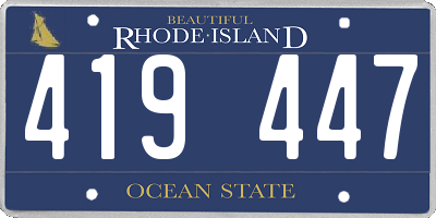 RI license plate 419447