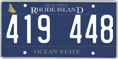 RI license plate 419448