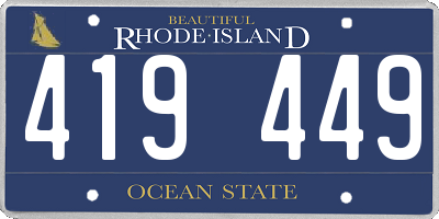 RI license plate 419449