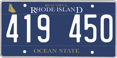 RI license plate 419450