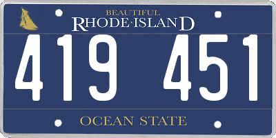 RI license plate 419451