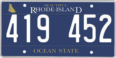 RI license plate 419452