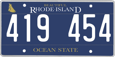 RI license plate 419454
