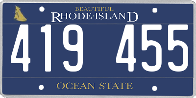 RI license plate 419455