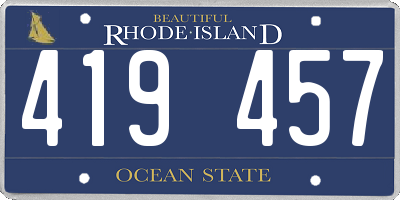 RI license plate 419457