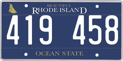 RI license plate 419458
