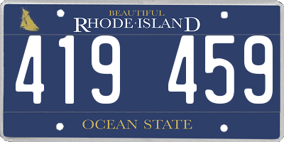 RI license plate 419459