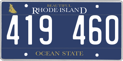 RI license plate 419460