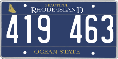 RI license plate 419463
