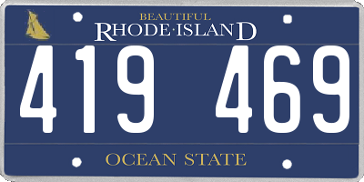 RI license plate 419469