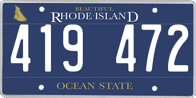 RI license plate 419472