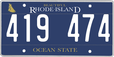 RI license plate 419474