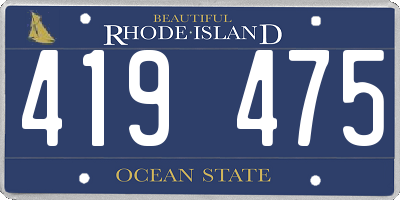 RI license plate 419475