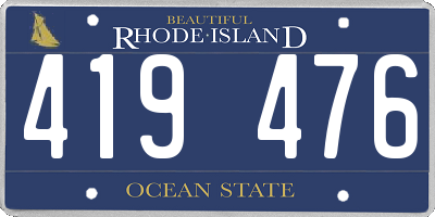 RI license plate 419476