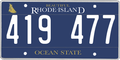 RI license plate 419477