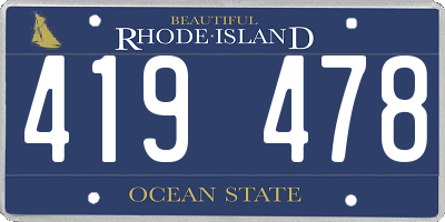 RI license plate 419478