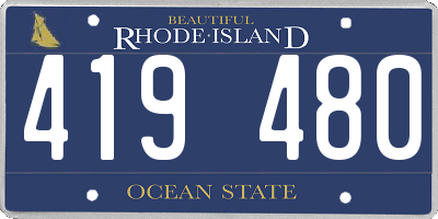 RI license plate 419480