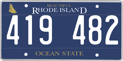 RI license plate 419482