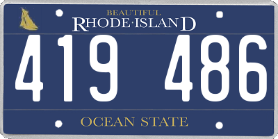 RI license plate 419486